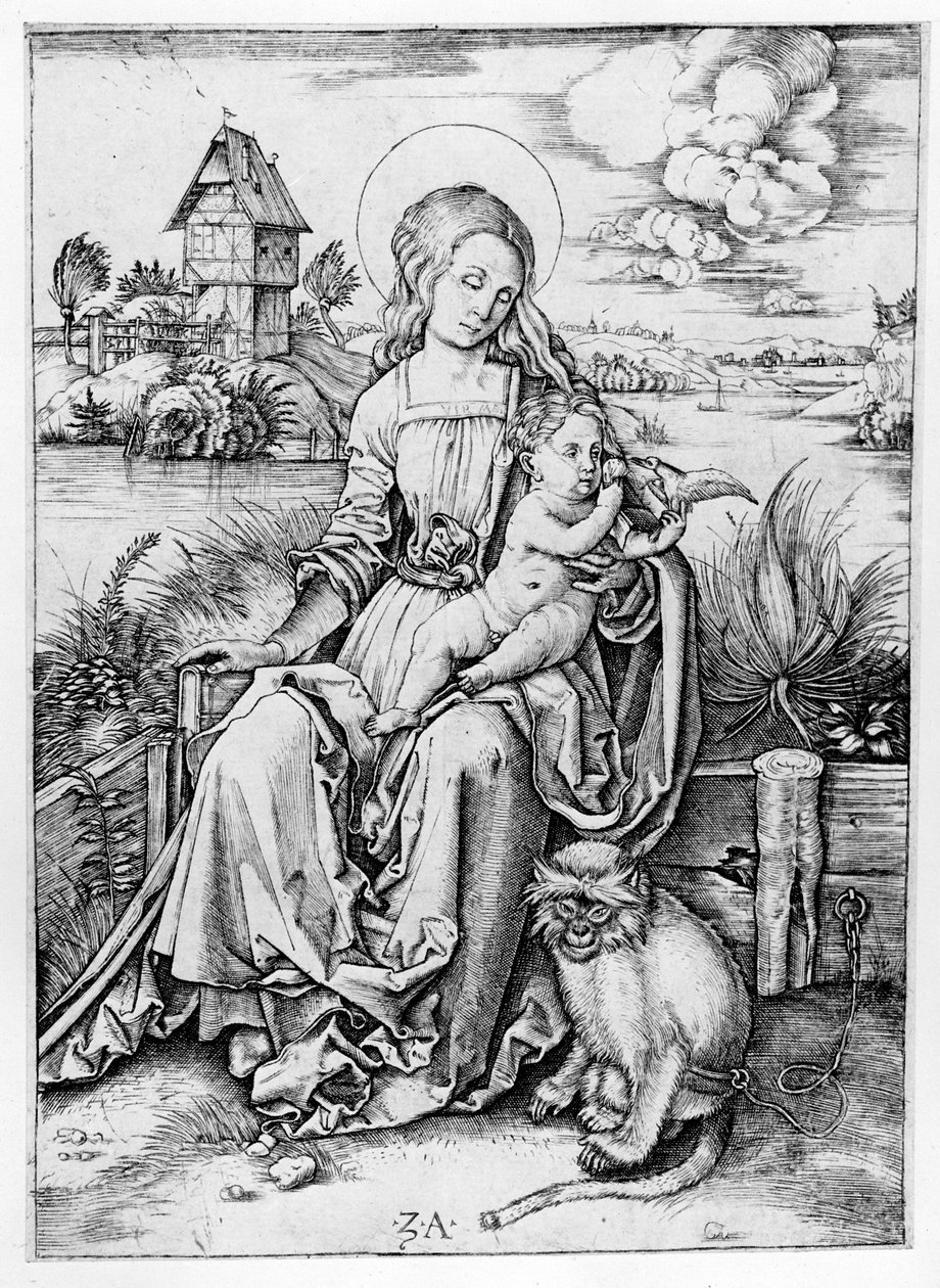 Madonna med apen av Albrecht Dürer