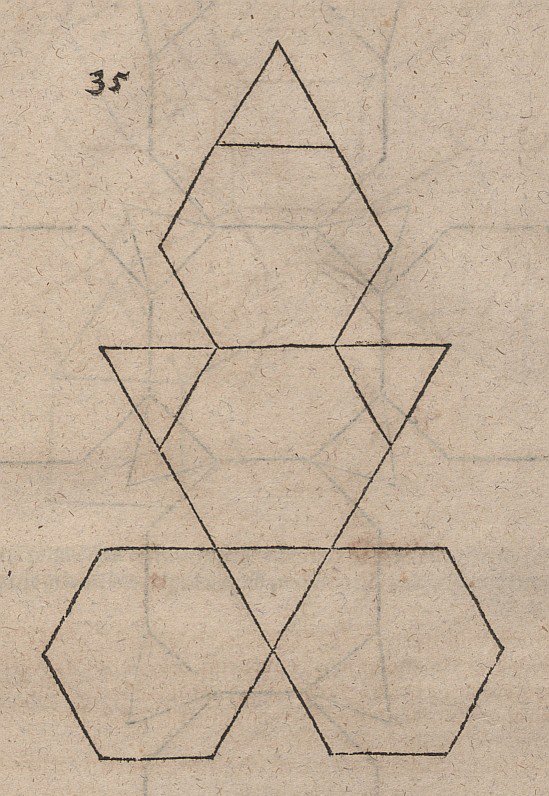 Mesh -utfoldelse av et avkortet tetraeder av Albrecht Dürer
