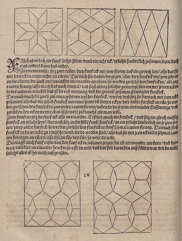 Parkett med rhombuser og vanlige femkanter av Albrecht Dürer