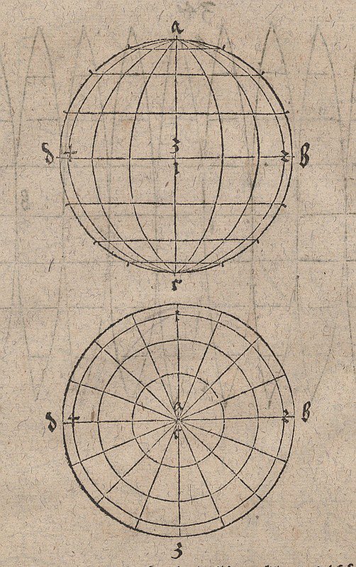Polyhedral sfære med meridianer og breddegrader av Albrecht Dürer