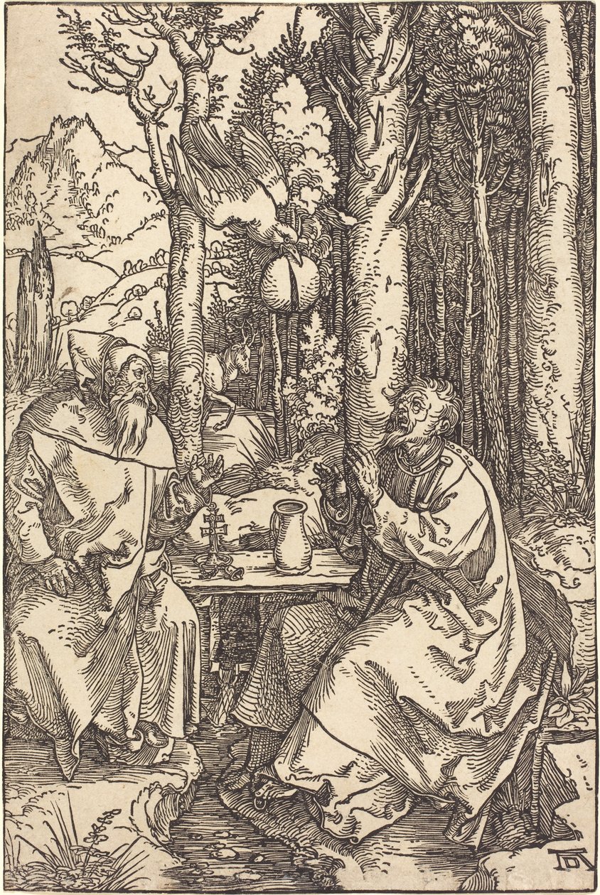 Saint Anthony og Saint Paul i villmarken av Albrecht Dürer