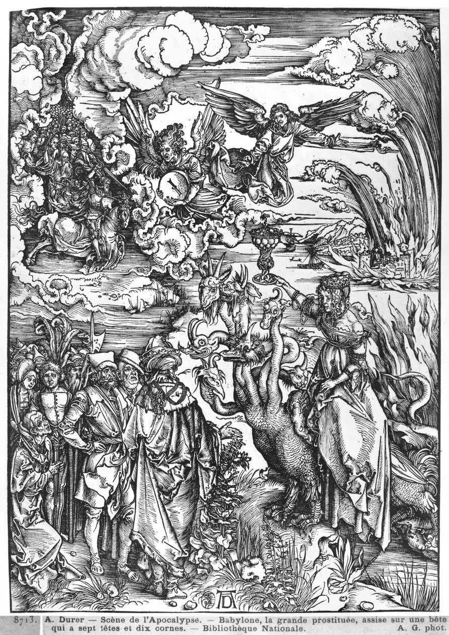 Scene fra Apokalypsen, den store babylonske hora av Albrecht Dürer