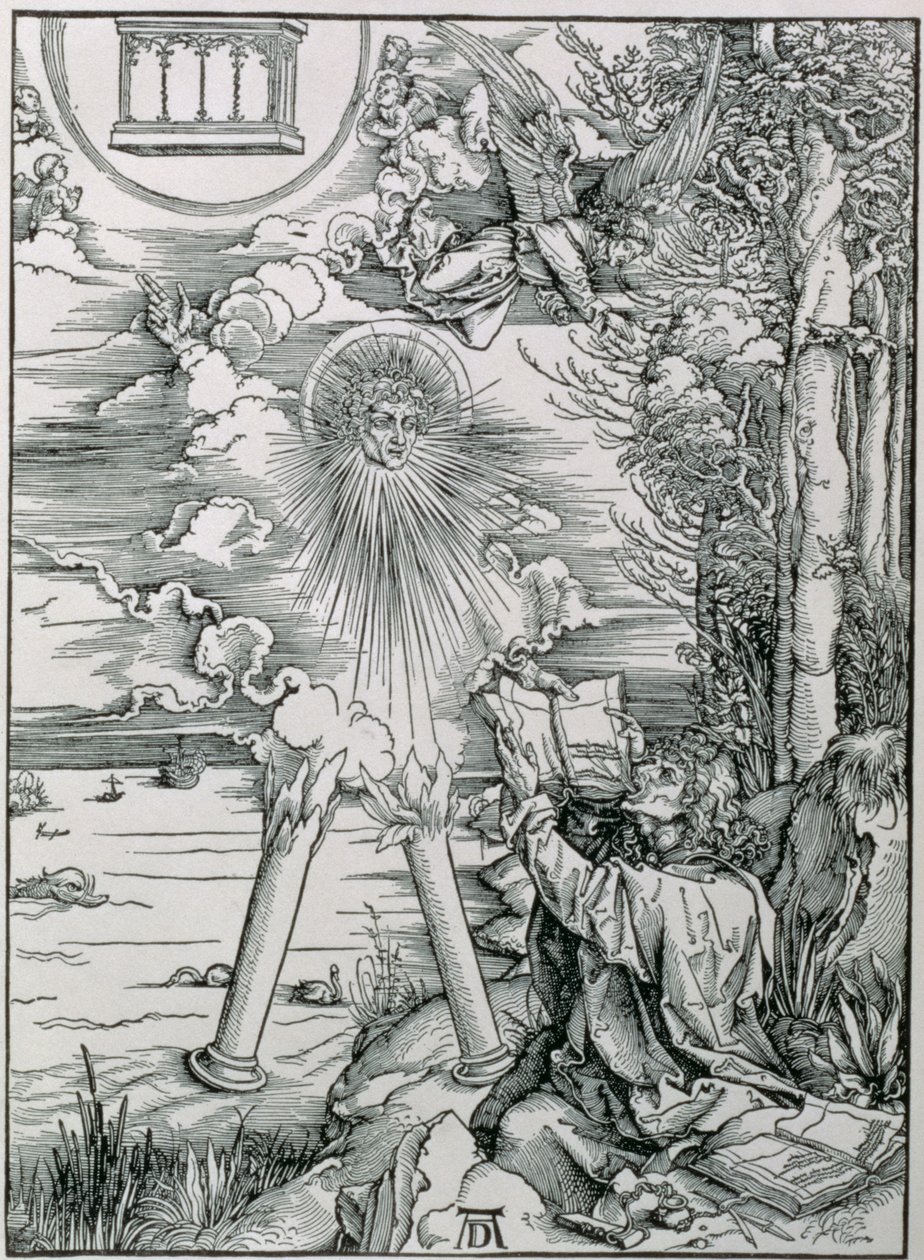 St. John Devouring the Book fra 'Apocalypse' eller 'The Revelations of St. John the Divine', pub. 1498 av Albrecht Dürer