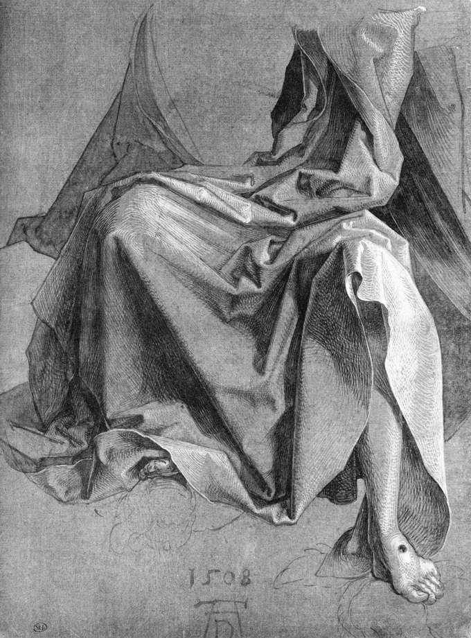 Studie av et draperi av Albrecht Dürer