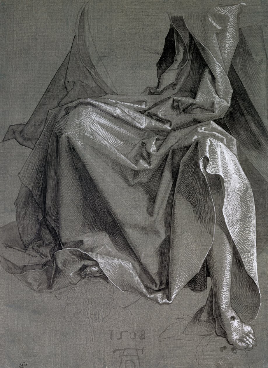 Studie av Kristi klær, 1508 (gouache og blekk på papir) av Albrecht Dürer