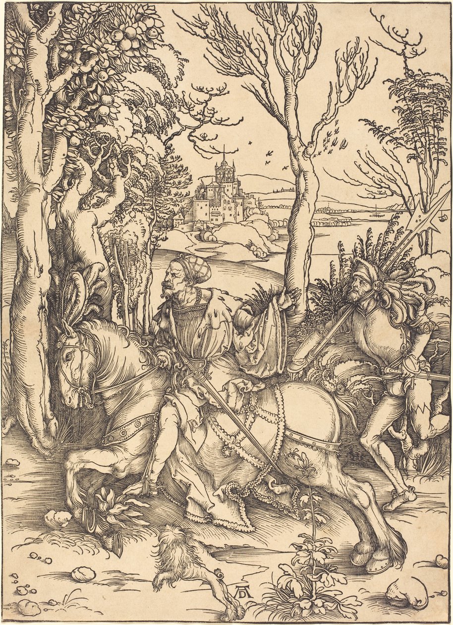 Ridder på hesteryggen og Lansquenet av Albrecht Dürer