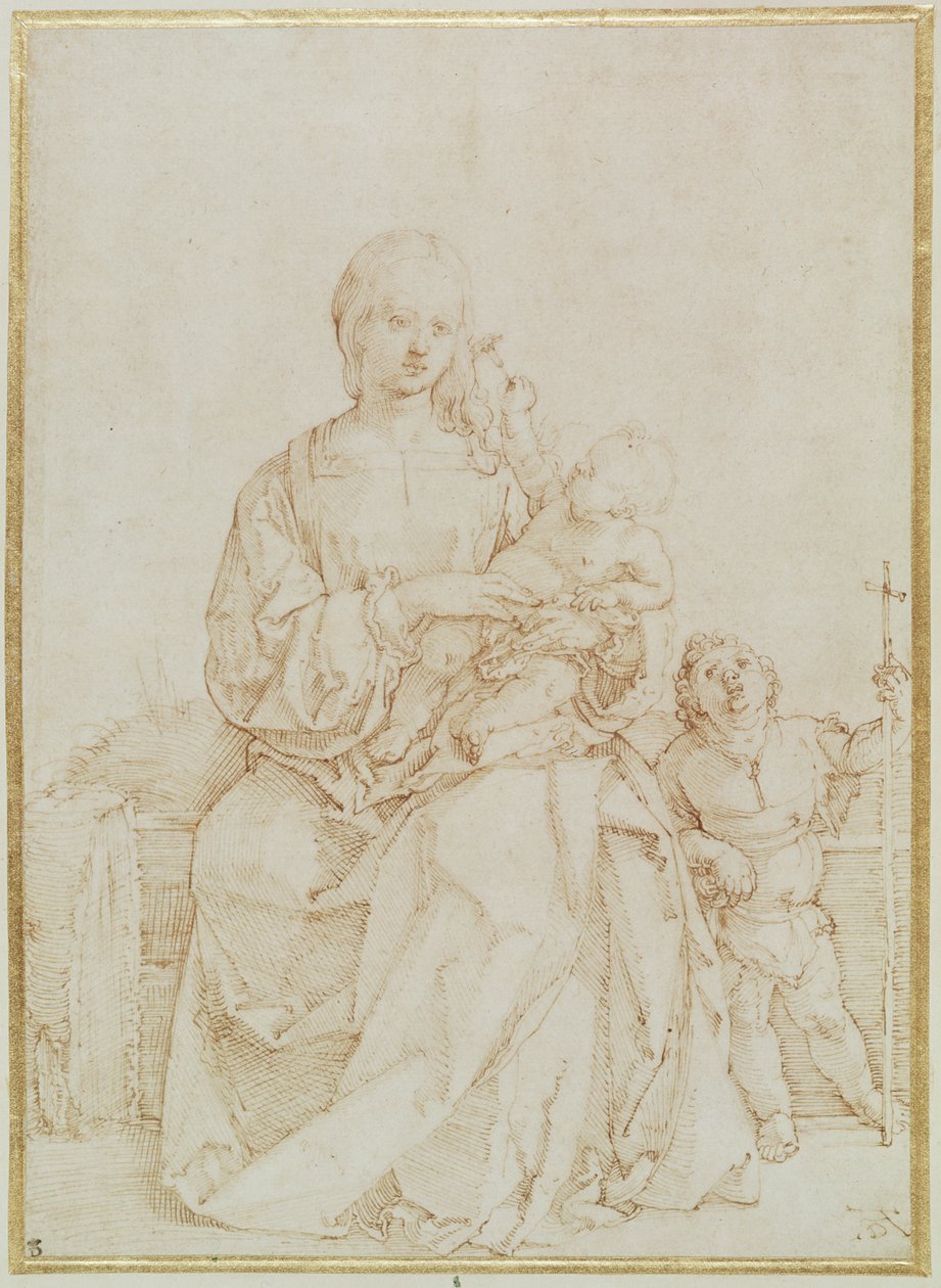 Jomfru og barn med spedbarnet St John, ca. 1518 av Albrecht Dürer