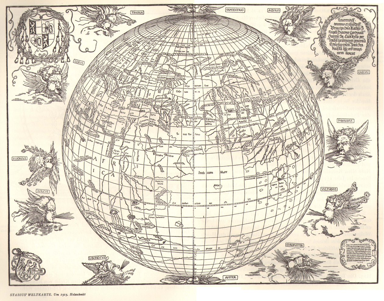 dette er sannsynligvis den tidligste perspektivfremstillingen av jorden som en globus av Albrecht Dürer Johannes Stabius
