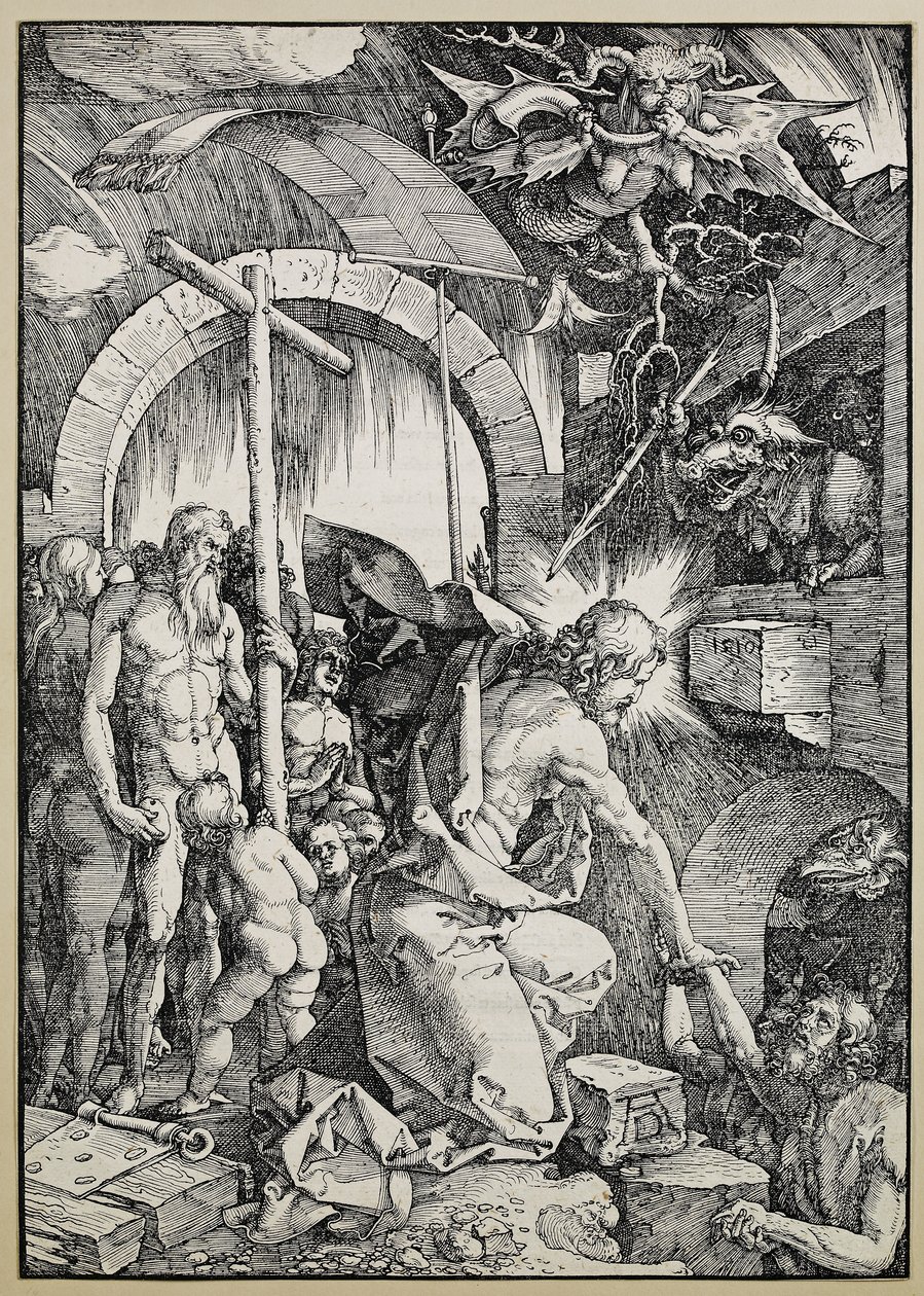 Kristus i Limbo, 1510 (Rekto: Tresnitt Verso: boktrykk) av Albrecht Dürer
