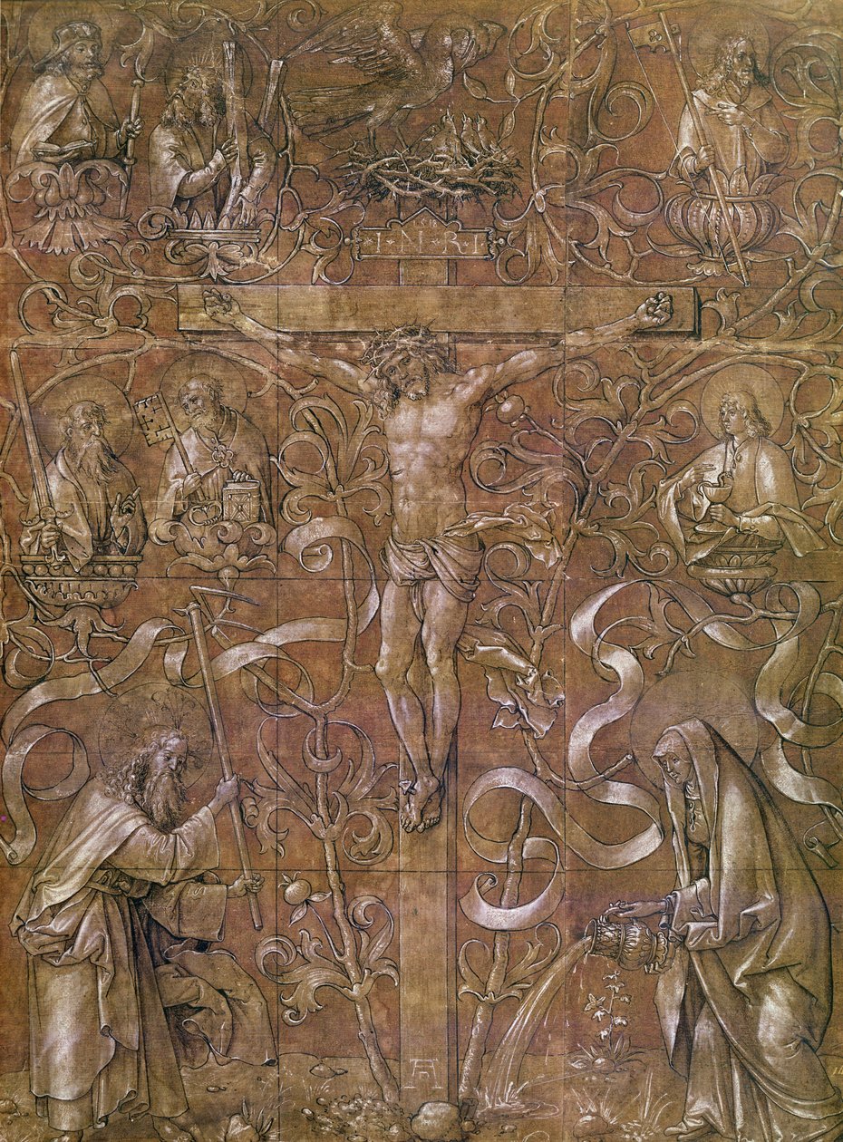 Kristus på korset, 1518 (blekk på papir) av Albrecht Dürer
