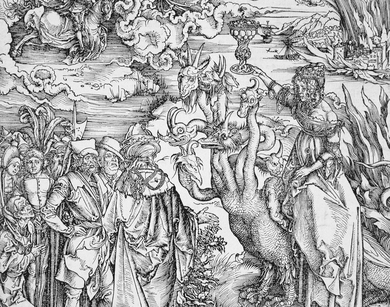 Åpenbaringen av St. Johannes den guddommelige eller Apokalypsen (detalj) av Albrecht Dürer