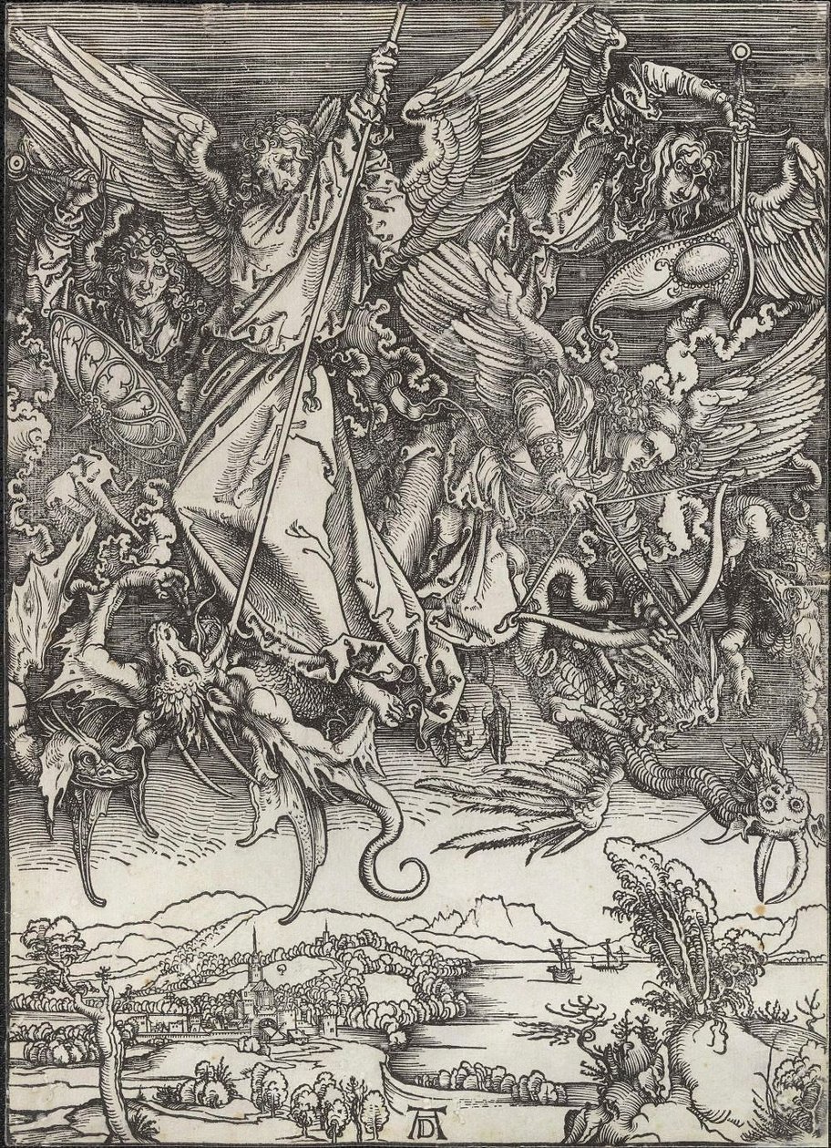 Saint Michael Fighting the Dragon av Albrecht Dürer