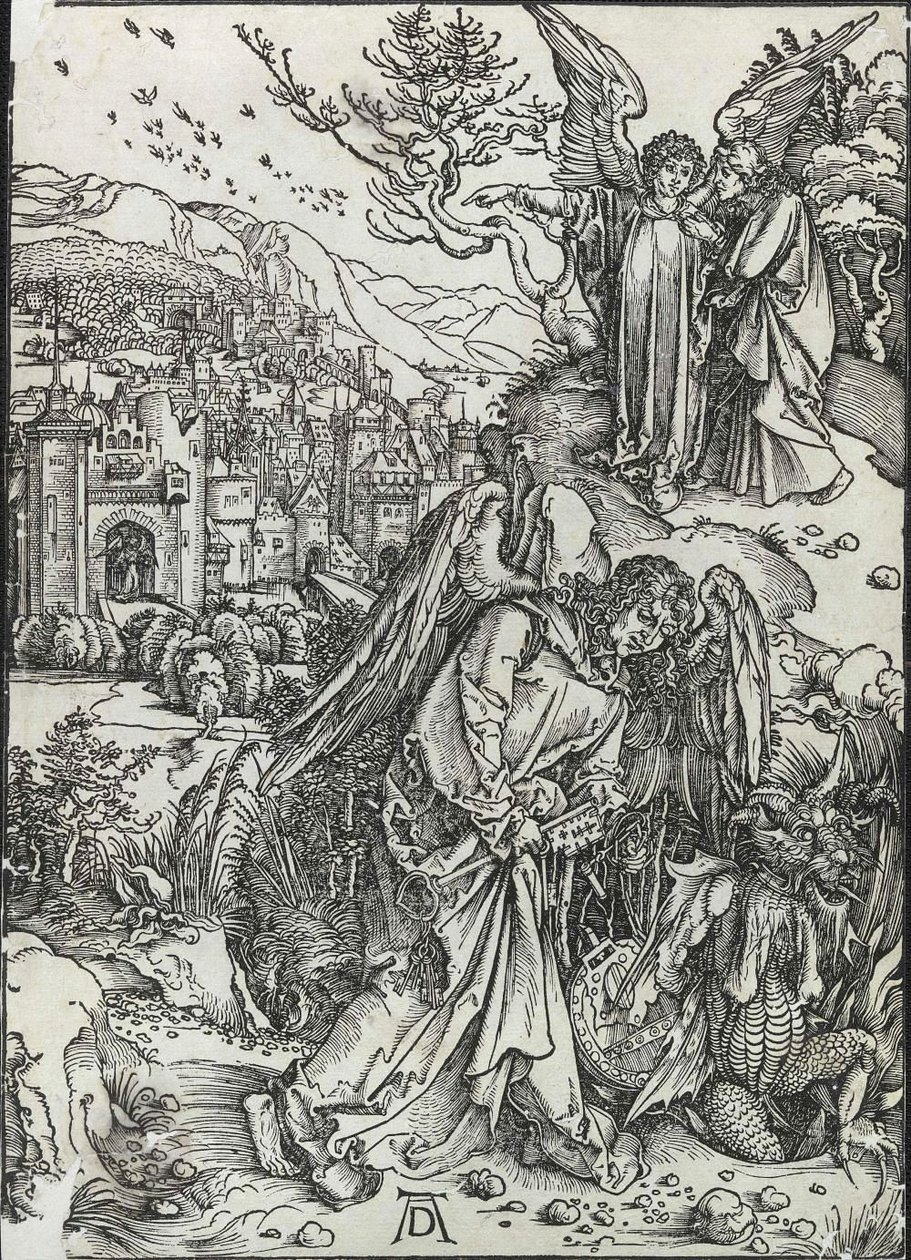 Engelen med nøkkelen til den bunnløse gropen av Albrecht Dürer