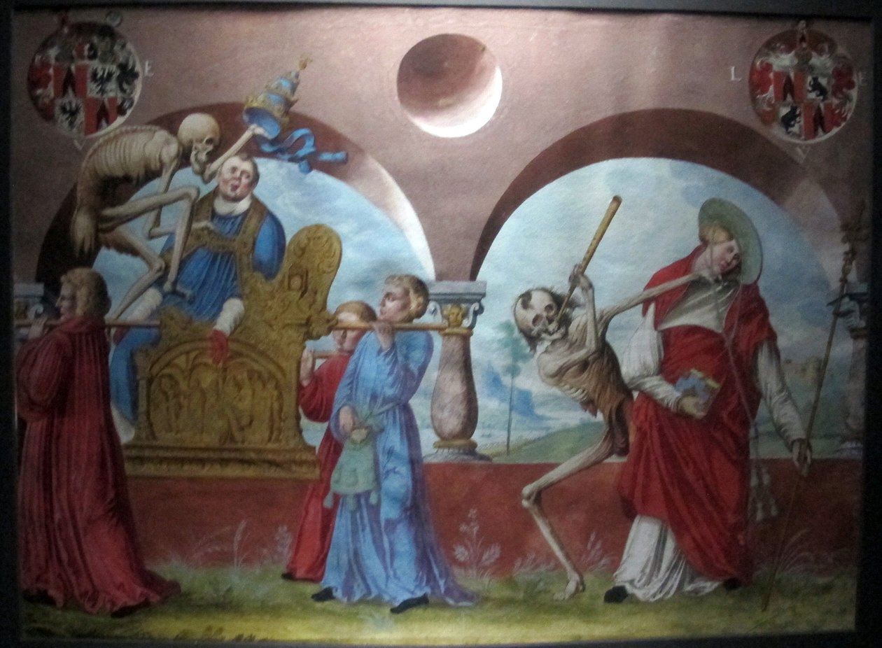 kopi av den tapte makabre dansen av m.manuel fra den dominikanske kirkegården i bern (1512-20) av Albrecht Kauw