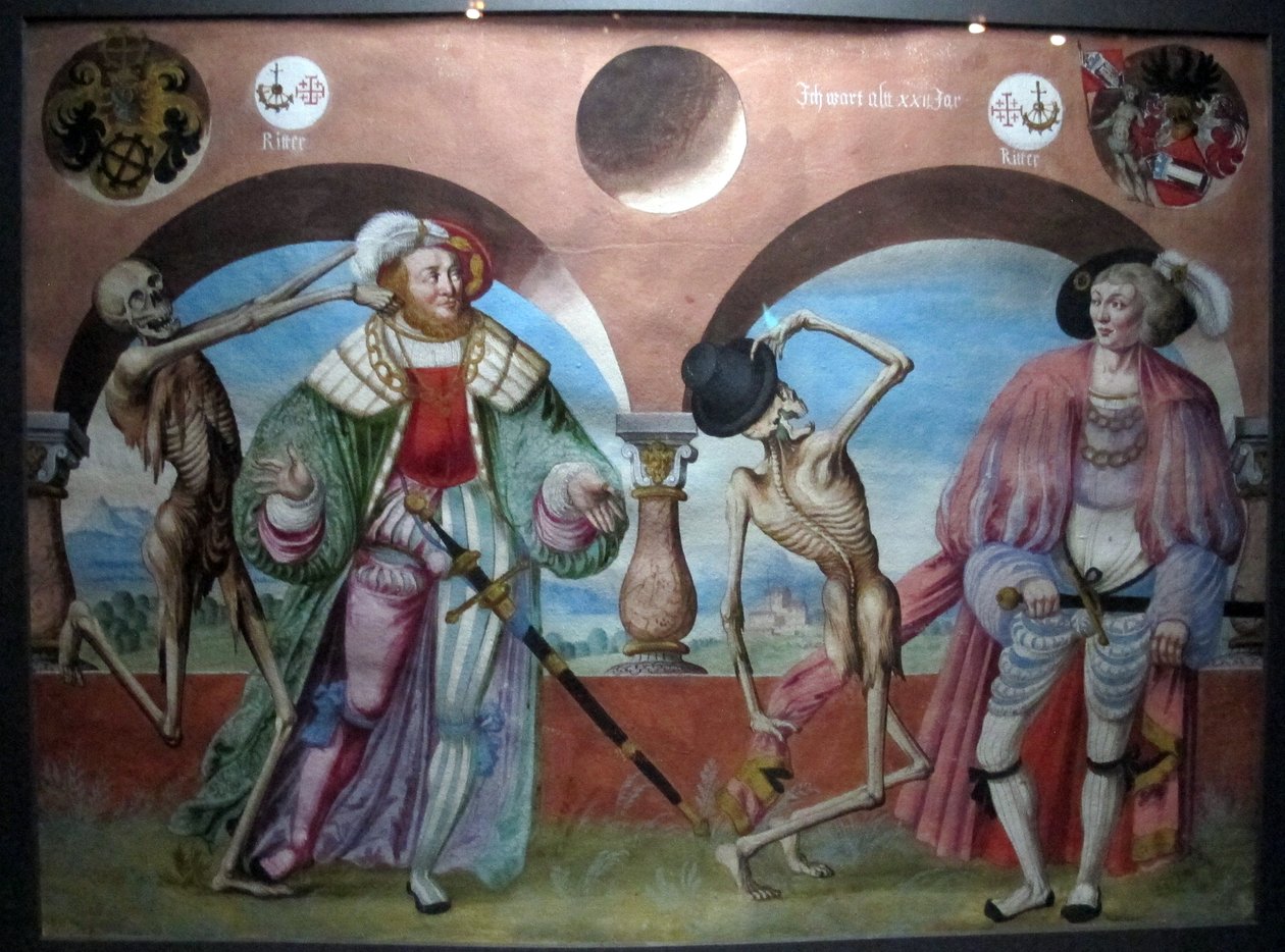kopi av den tapte makabre dansen av m.manuel fra den dominikanske kirkegården i bern (1512-20) av Albrecht Kauw