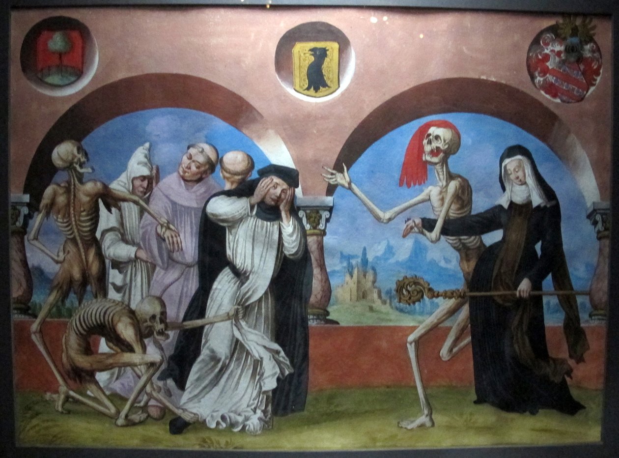kopi av den tapte makabre dansen av m.manuel fra den dominikanske kirkegården i bern (1512-20) av Albrecht Kauw