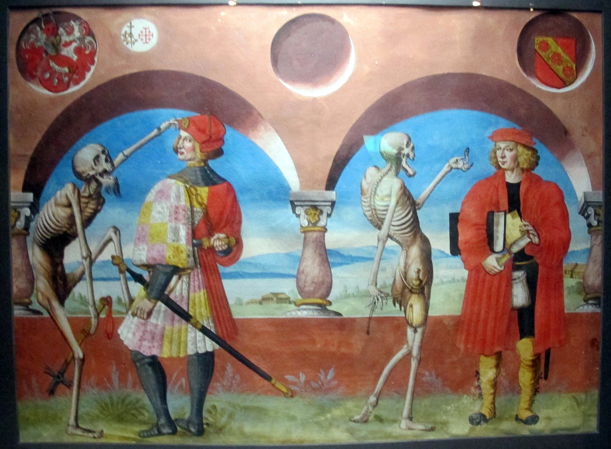 kopi av den tapte makabre dansen av m.manuel fra den dominikanske kirkegården i bern (1512-20) av Albrecht Kauw
