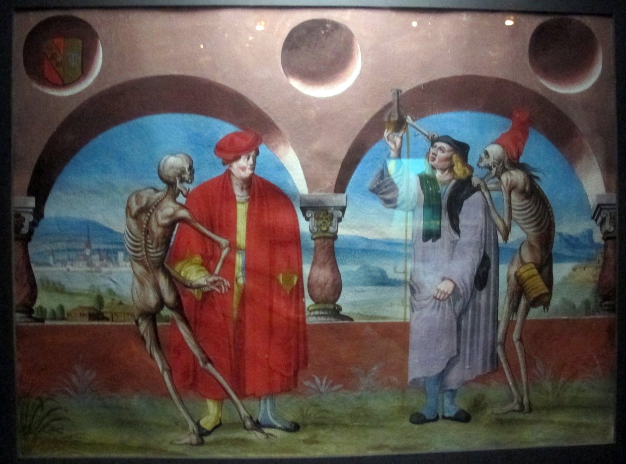kopi av den tapte makabre dansen av m.manuel fra den dominikanske kirkegården i bern (1512-20) av Albrecht Kauw