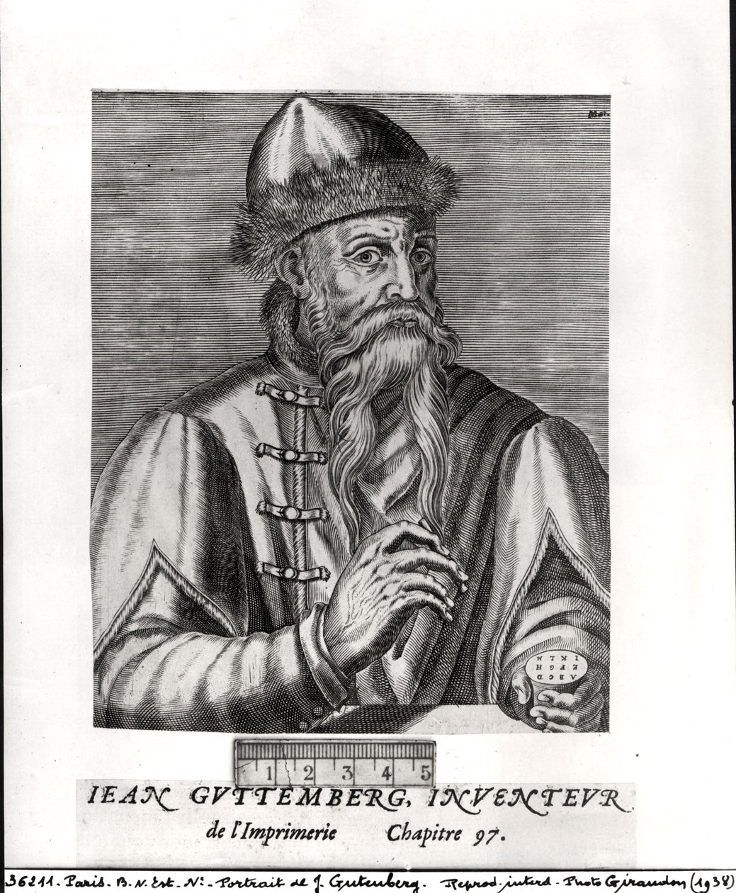 Portrett av Johannes Gutenberg (ca. 1400-68) av Albrecht Mentz
