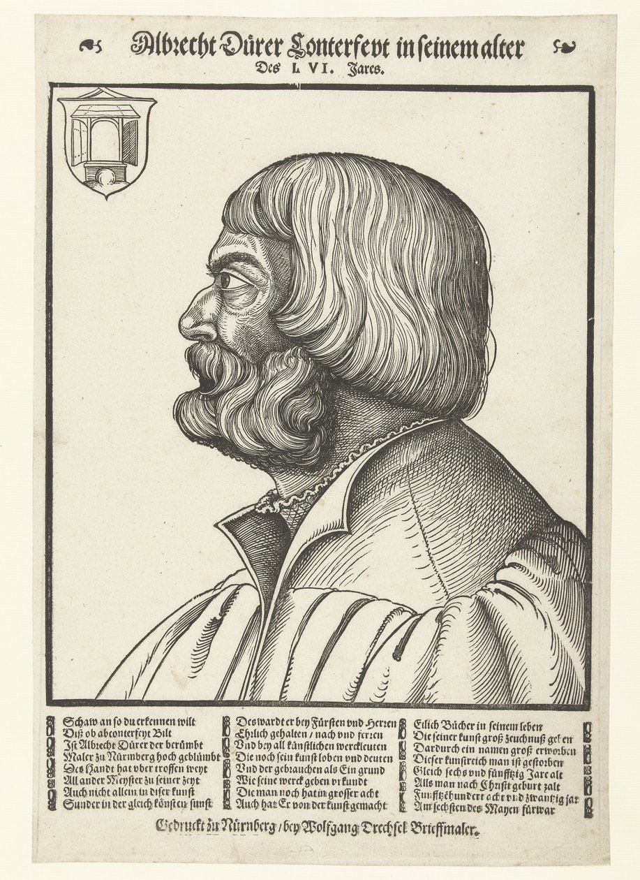 Portrett av Albrecht Dürer (1471-1528) av Albrecht (after) Durer or Duerer
