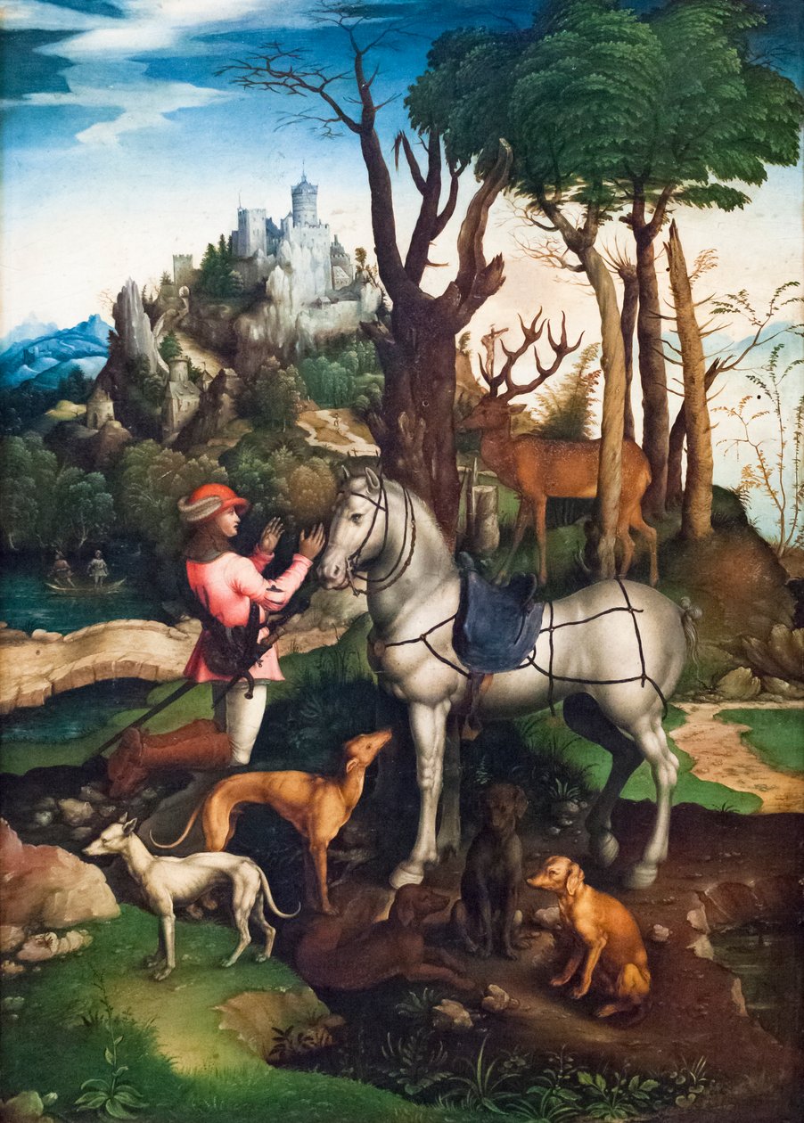 Visjon av St Eustace av Albrecht (after) Durer or Duerer