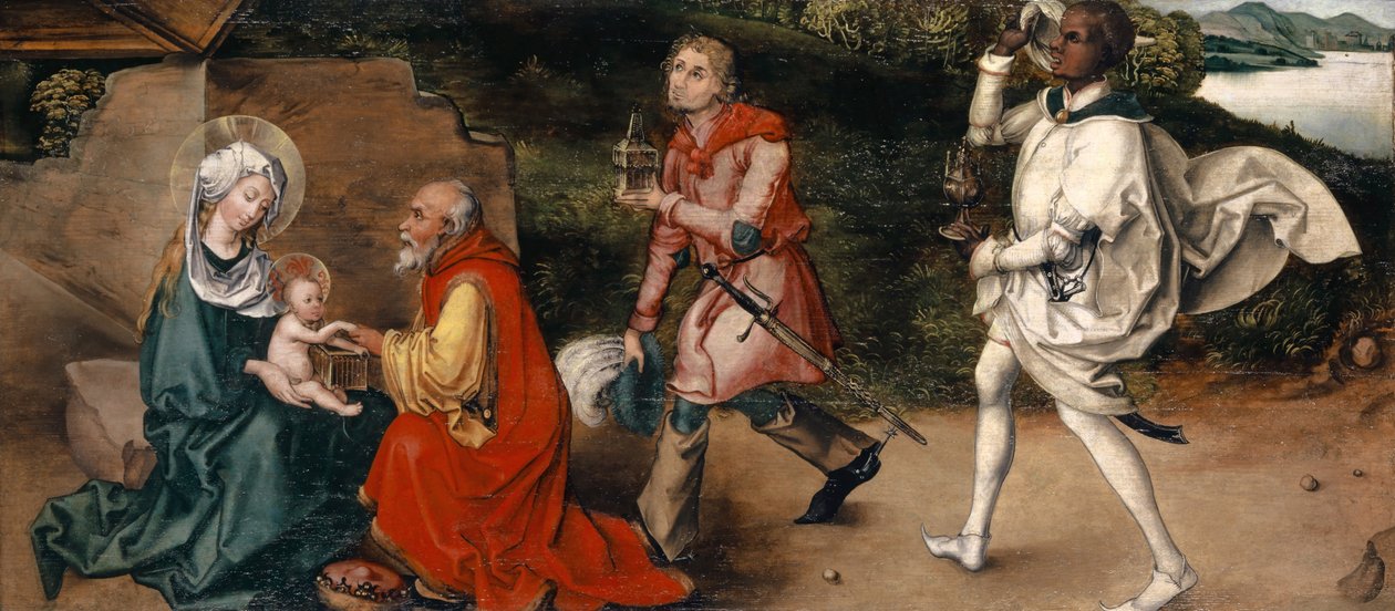 Adoration of the Magi, ca. 1492-94 (blandet media på gran) av Albrecht (attr. to) Durer or Duerer