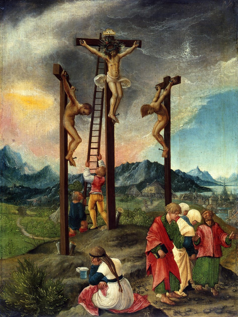 Kristus på korset mellom de to tyvene av Albrecht Altdorfer