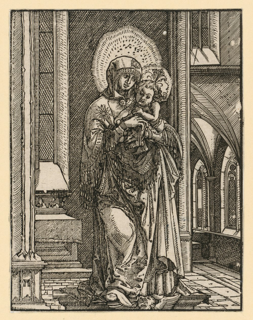 «Den vakre Maria fra Regensburg» i kirken av Albrecht Altdorfer