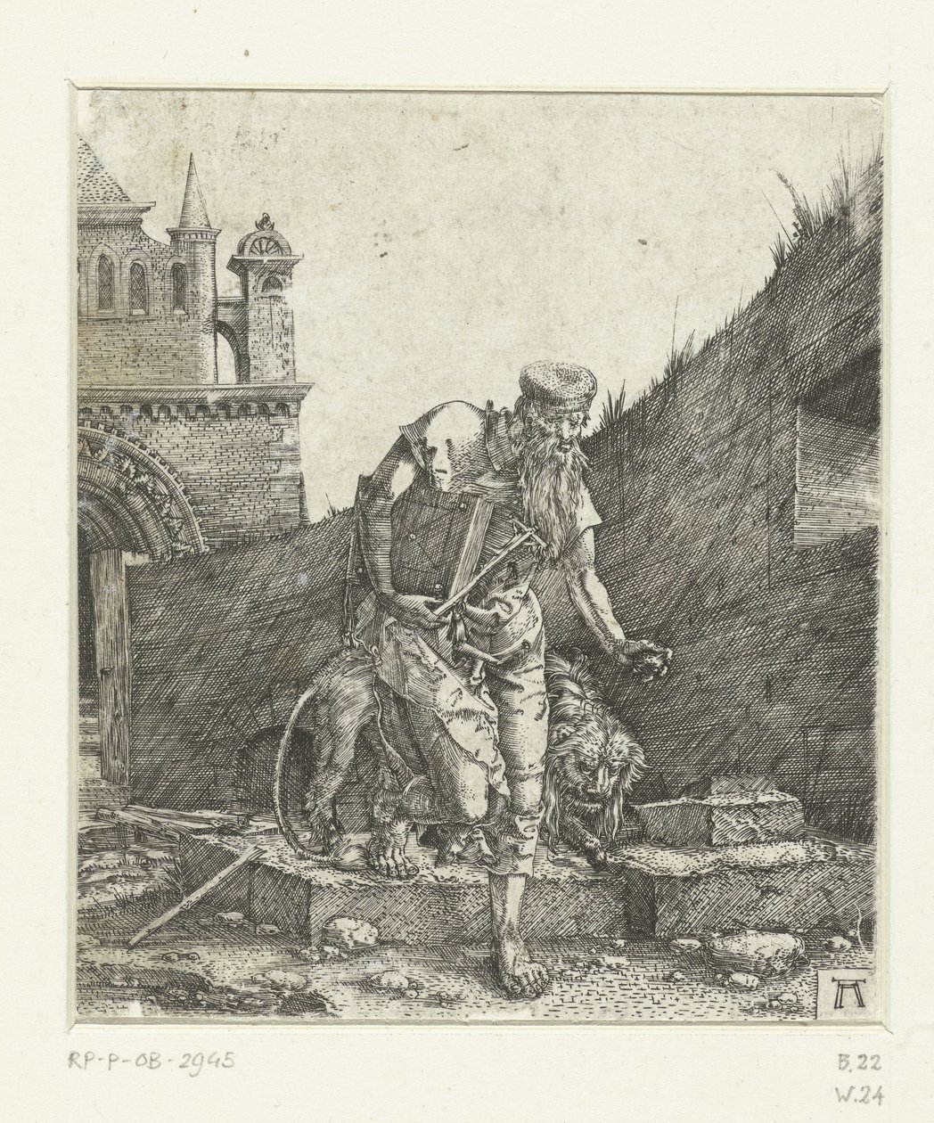 Saint Hieronymus i gårdsplassen til en kirke av Albrecht Altdorfer