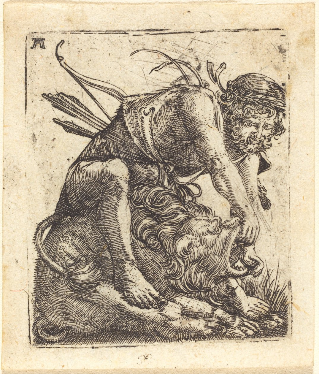 Hercules overvinner Nemean Lion av Albrecht Altdorfer