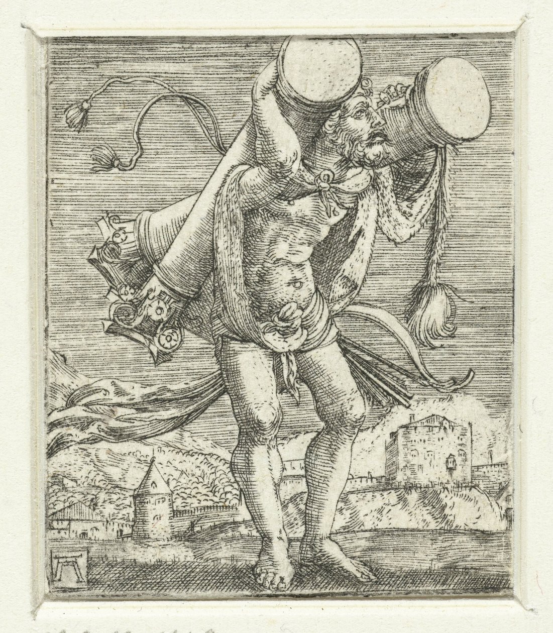 Herkules bærer søylene av Albrecht Altdorfer