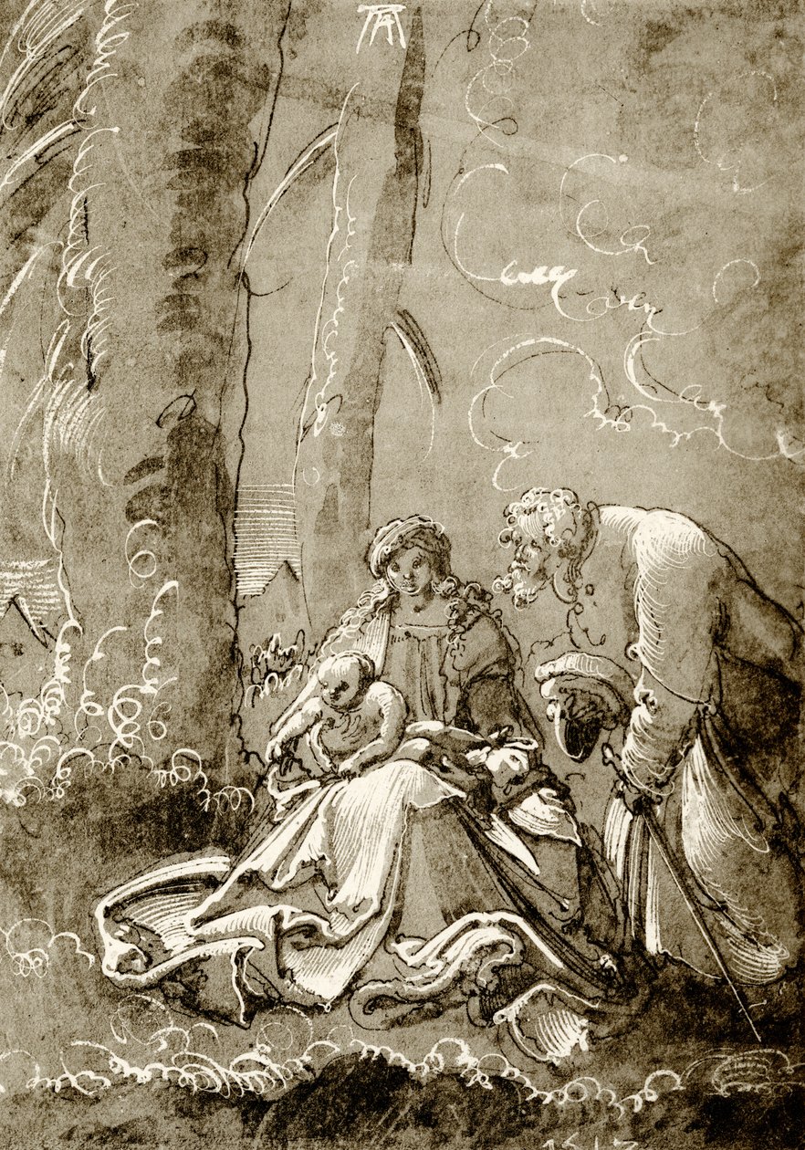 Hellige familie i skogen av Albrecht Altdorfer