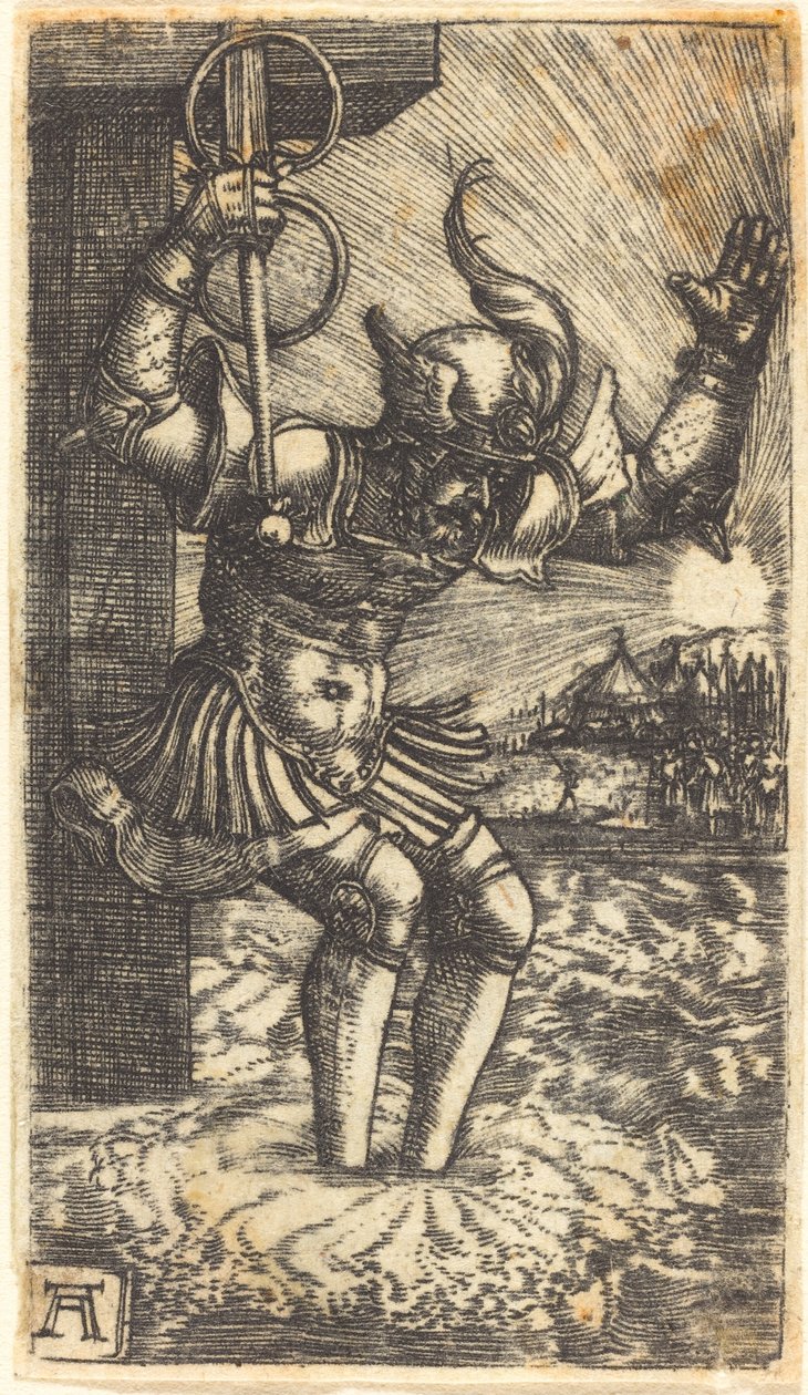Horatius Cocles hopper inn i elven Tiberen av Albrecht Altdorfer