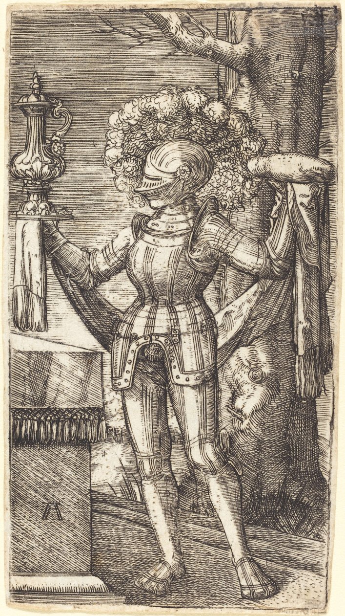 Ridder i rustning med brød og vin av Albrecht Altdorfer