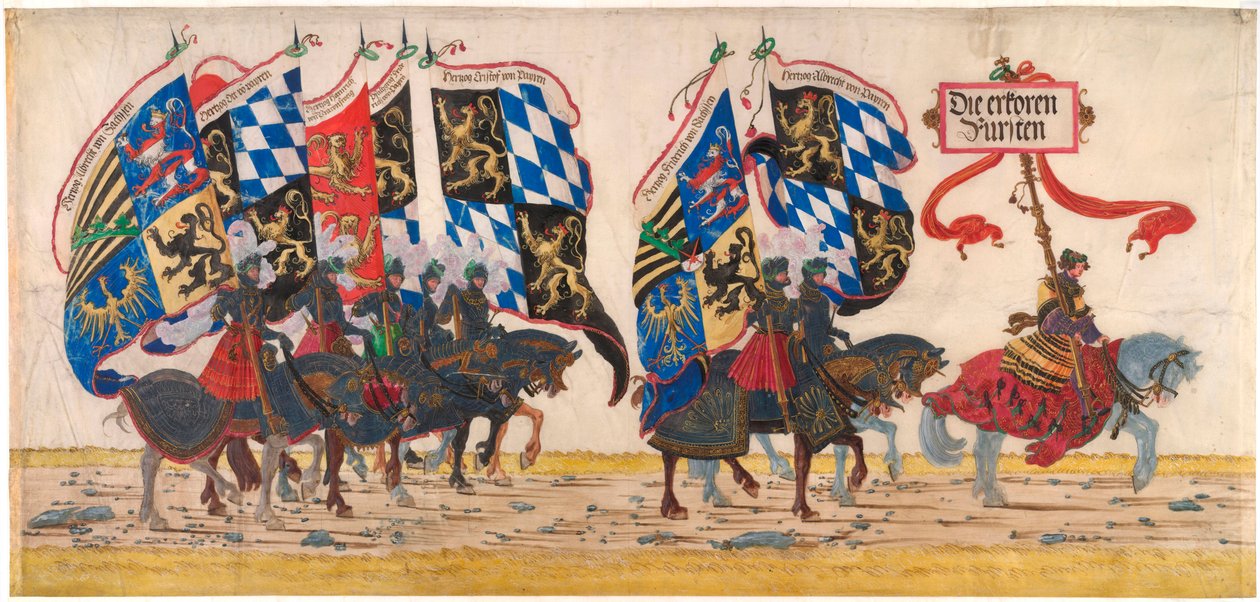 De tyske prinsene - Verk av Albrecht Altdorfer (ca. 1480-1538), blyant, blekk og akvarell, ca. 1515 - Albertina, Wien (Østerrike) av Albrecht Altdorfer