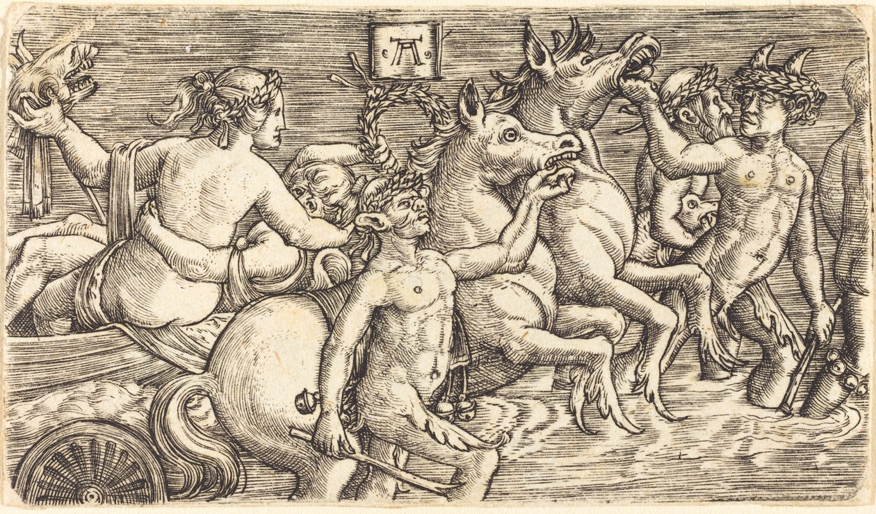 Elskere ledet av Seagods på Triumph av Albrecht Altdorfer