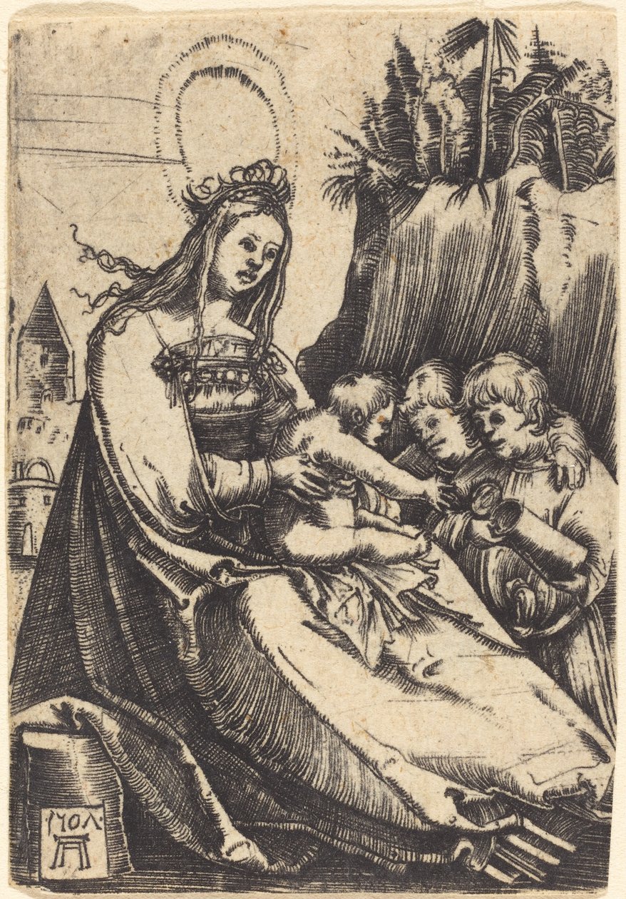 Mary med barn og to gutter av Albrecht Altdorfer