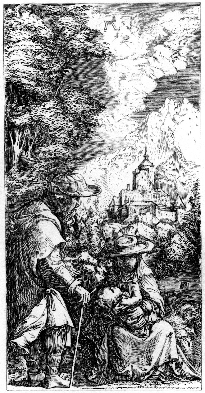 Hvil på flukten til Egypt, c1515-1519 1849. av Albrecht Altdorfer