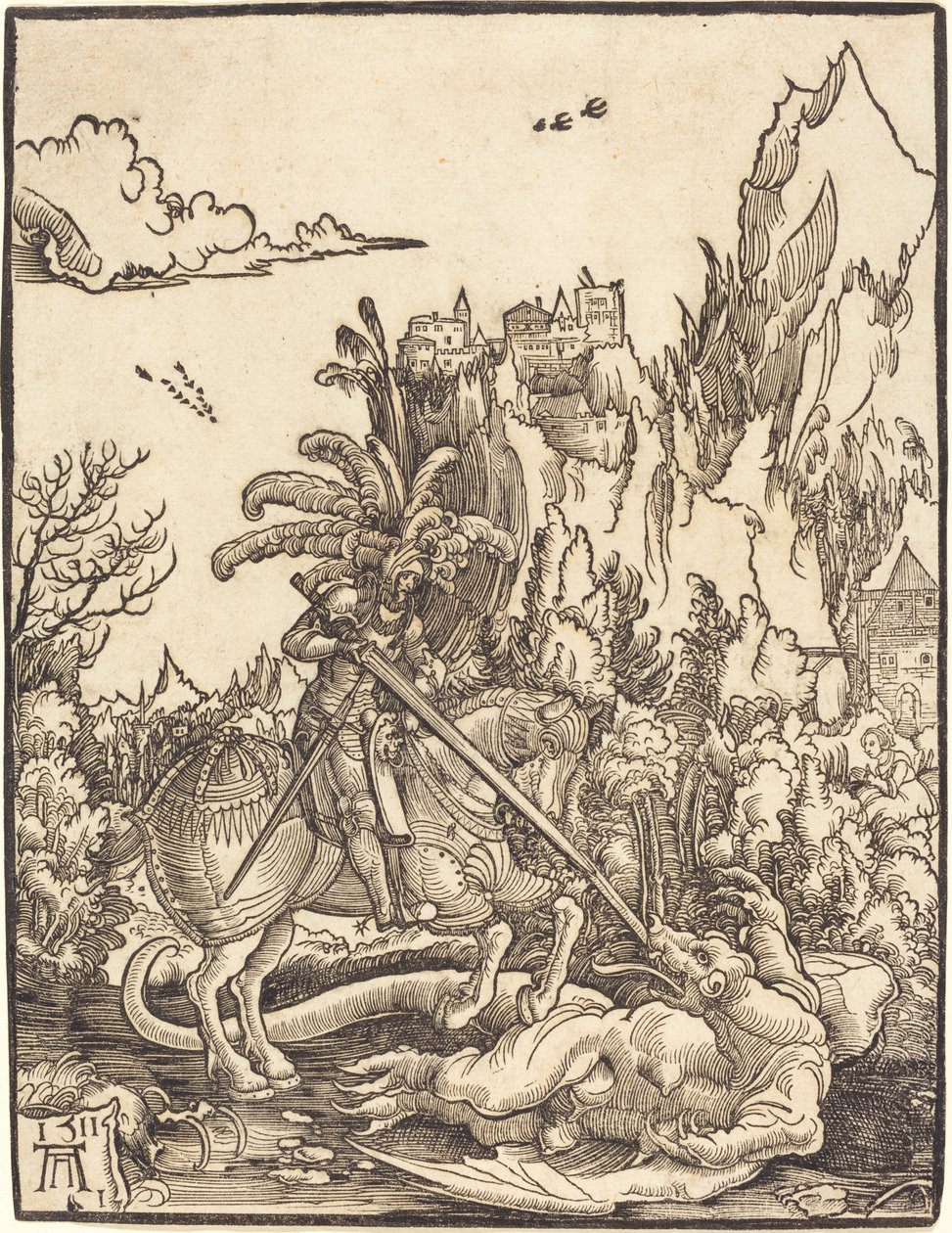 Saint George dreper dragen av Albrecht Altdorfer