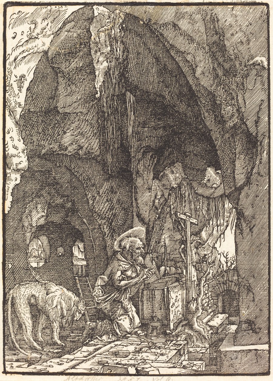 Saint Hieronymus i en hule av Albrecht Altdorfer