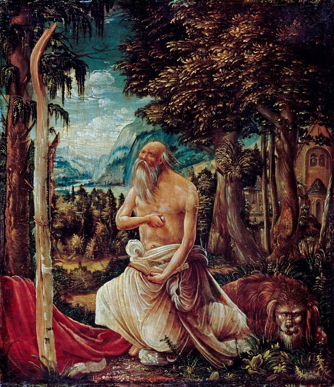 ""Saint Jerome botferdig"" (The Repentant Saint Hierome) Maleri av Albrecht Altdorfer (ca 1480-1538) av Albrecht Altdorfer