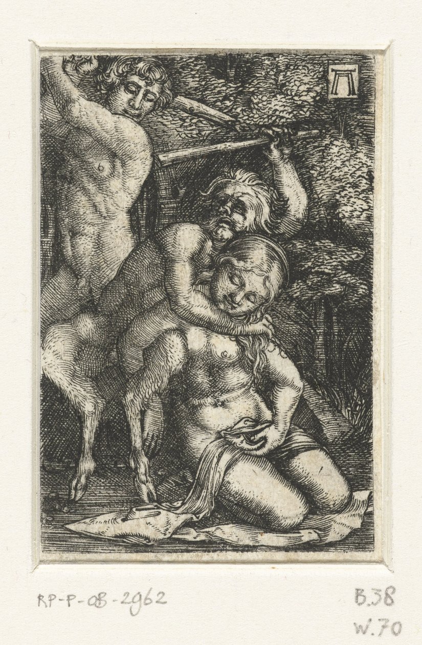 Satyr og en mann slåss om en kvinne av Albrecht Altdorfer
