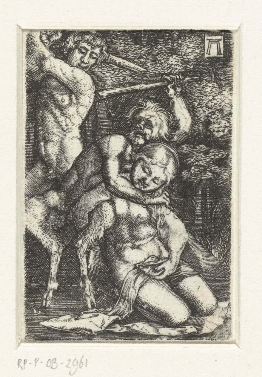 Satyr og en mann slåss om en kvinne av Albrecht Altdorfer