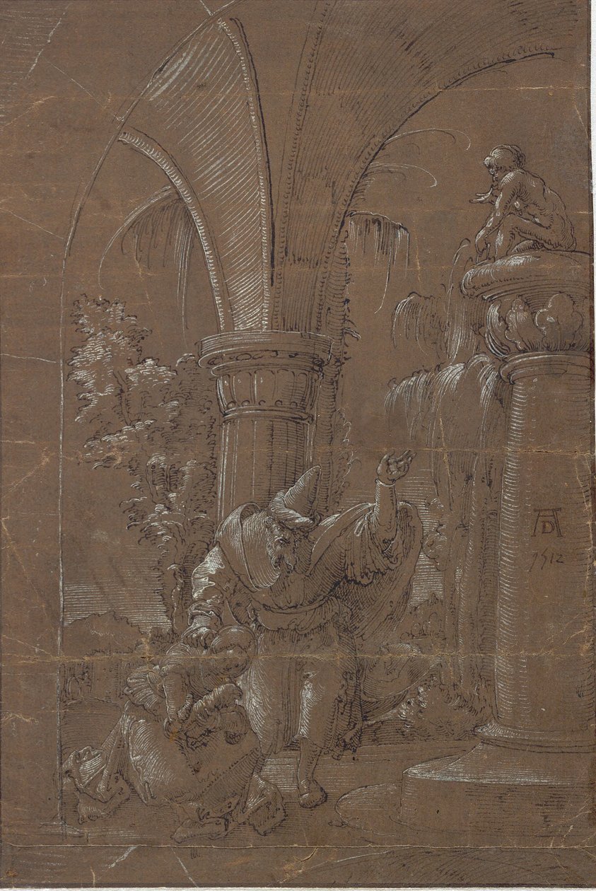 Den hellige Katarina av Alexandria nekter å tilbe idolet (?) av Albrecht Altdorfer