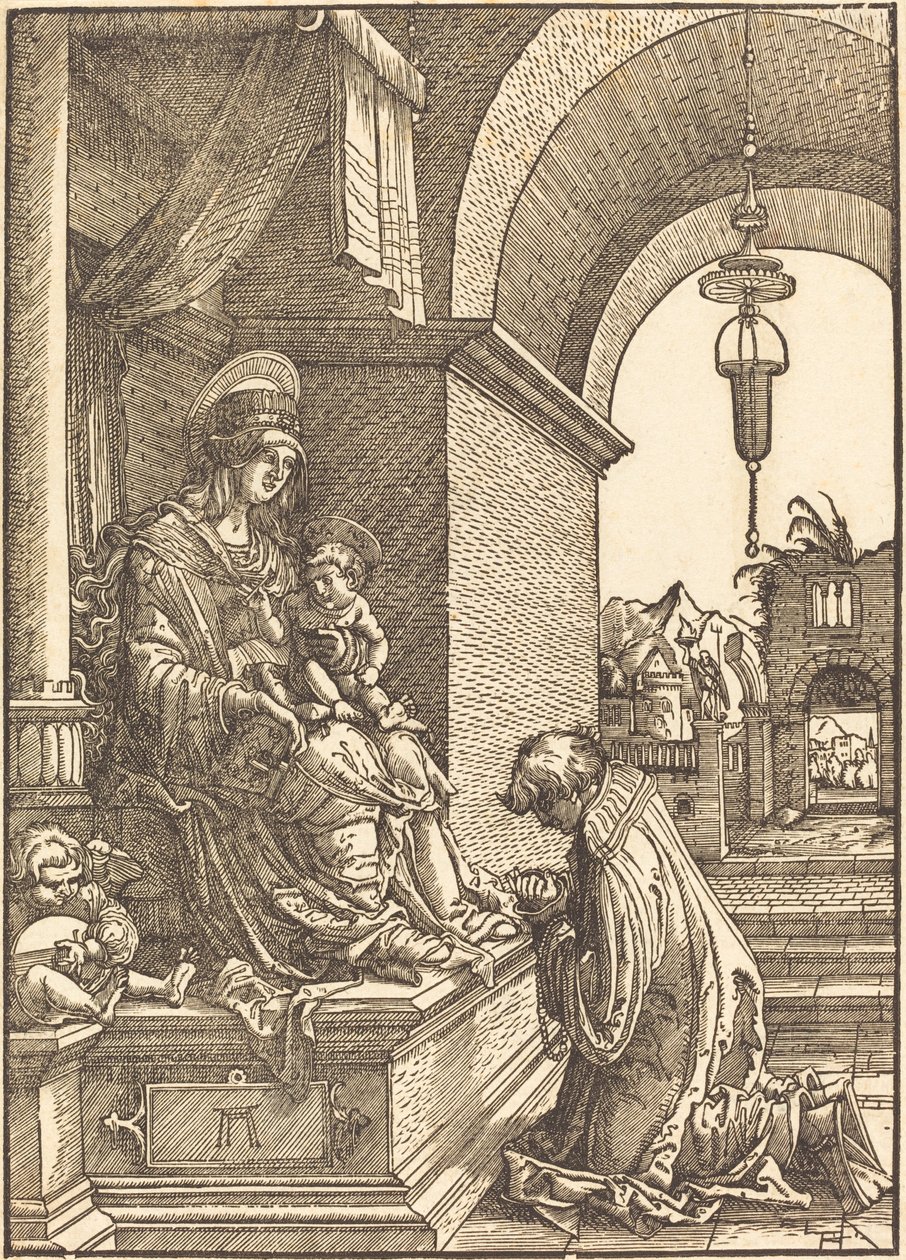 Suppliant som kneler foran jomfruen og barnet av Albrecht Altdorfer