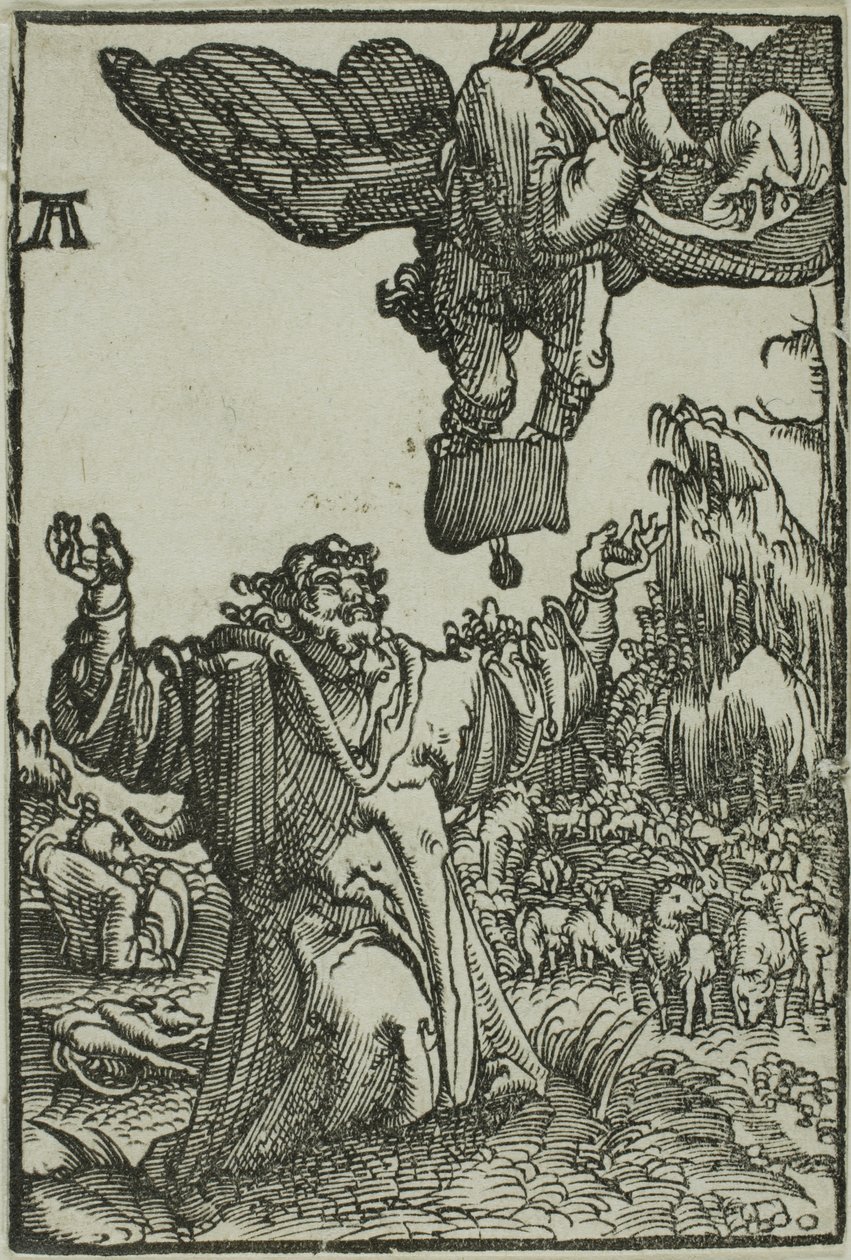 Bebudelsen til Joachim, fra Menneskets syndefall og forløsning av Albrecht Altdorfer