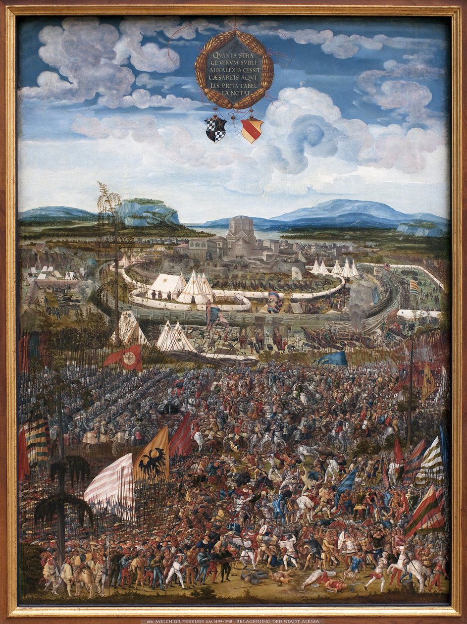 Slaget ved Alexander. Seieren til Alexander III av makedonsk sa den store (356-323 f.Kr.) over Darius III Codoman (rundt 380-330 f.Kr.), konge av perserne til Issos (nær dagens Iskenderun, Tyrkia) i 333 f.Kr. Maleri av Albrecht Altdorfer (1480-153 av Albrecht Altdorfer