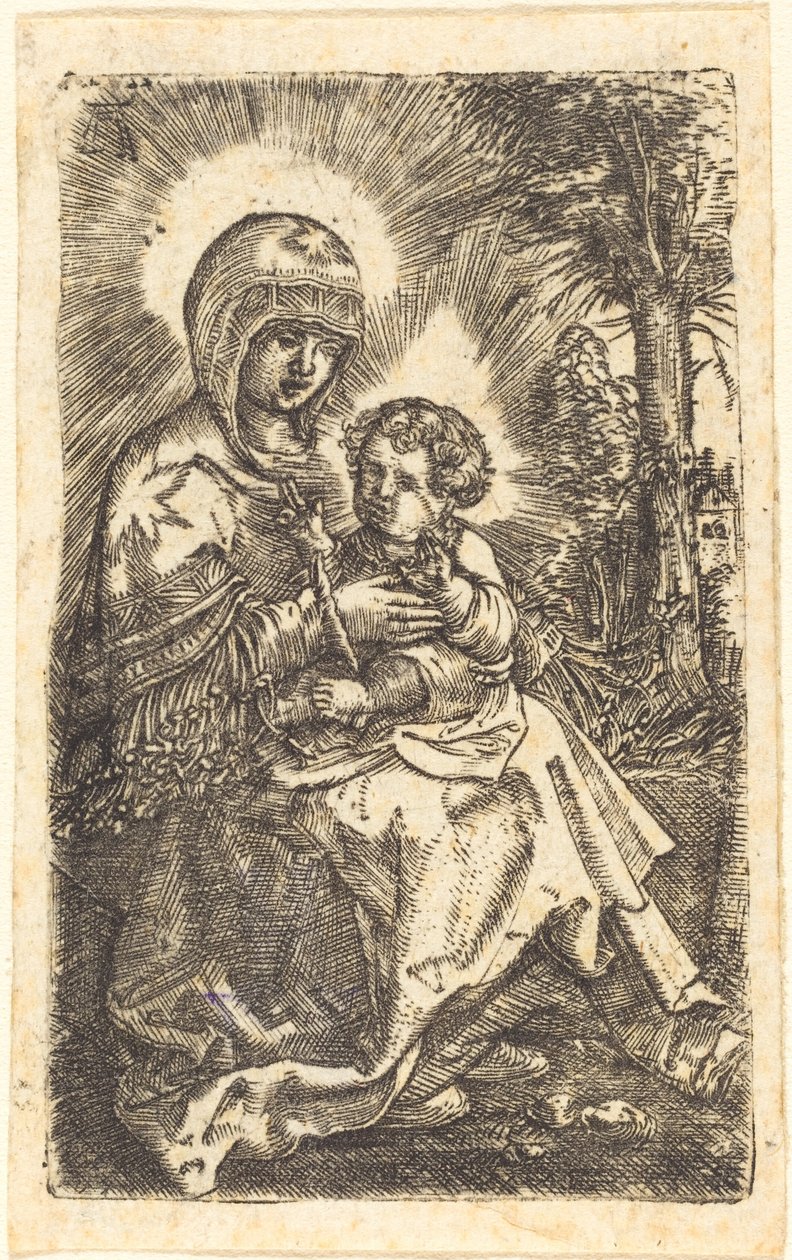 Den "vakre jomfruen" fra Ratisbon i et landskap av Albrecht Altdorfer