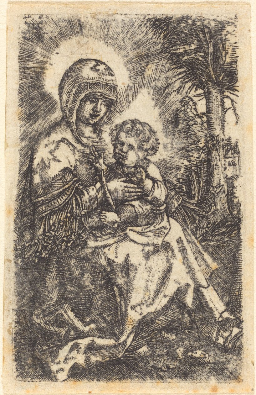 Den "vakre jomfruen" fra Ratisbon i et landskap av Albrecht Altdorfer