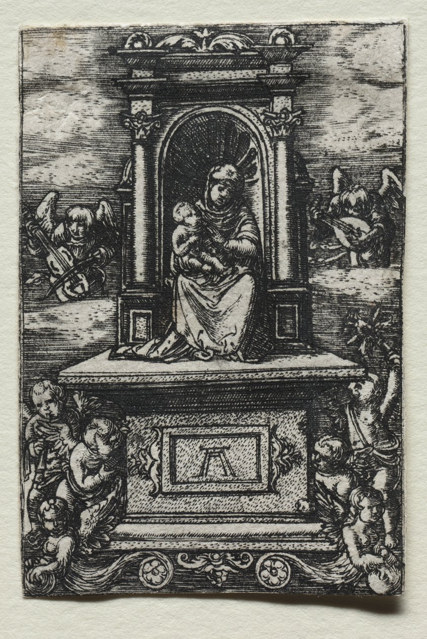 Den vakre jomfruen av Ratisbon på et alter av Albrecht Altdorfer